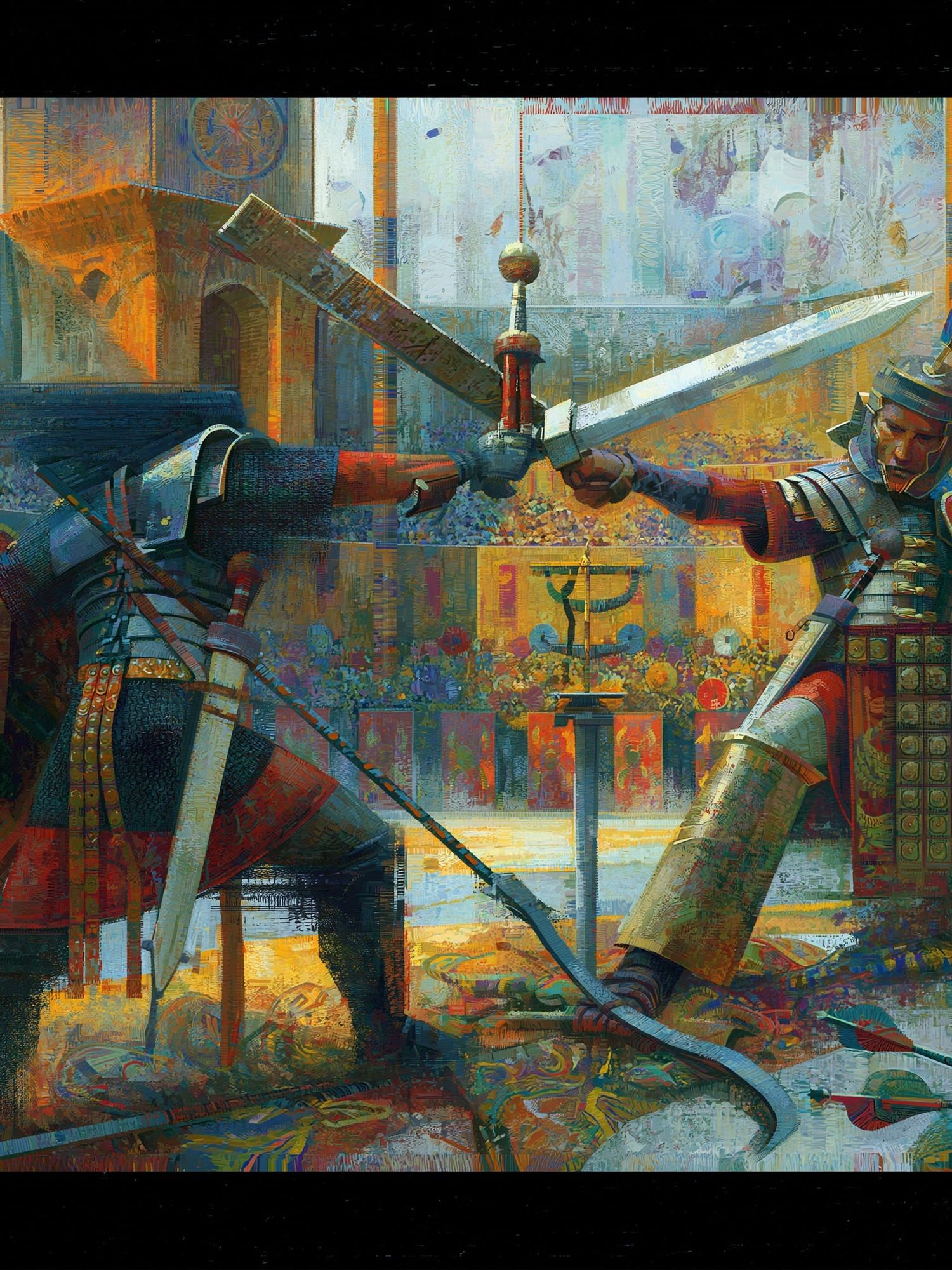 Roman Gladiators Duel Poster. poster — fine-art art