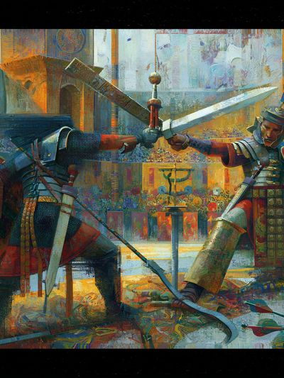 Roman Gladiators Duel Poster. poster print