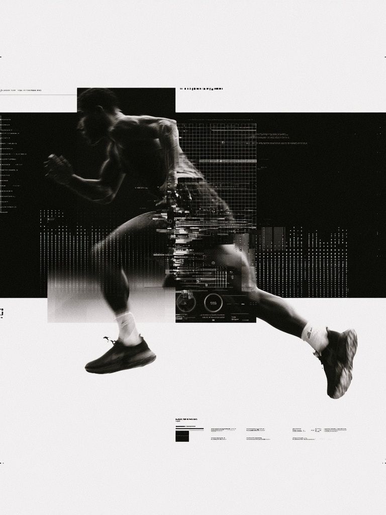 Runner Glitch Photography Poster. poster detail