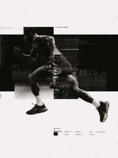 Runner Glitch Photography Poster. poster