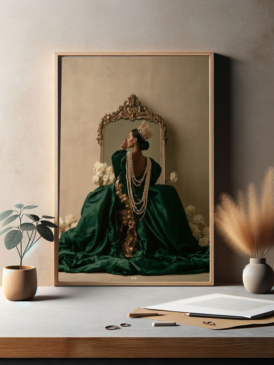 Regal Green Portrait Photography Poster. — room view 2