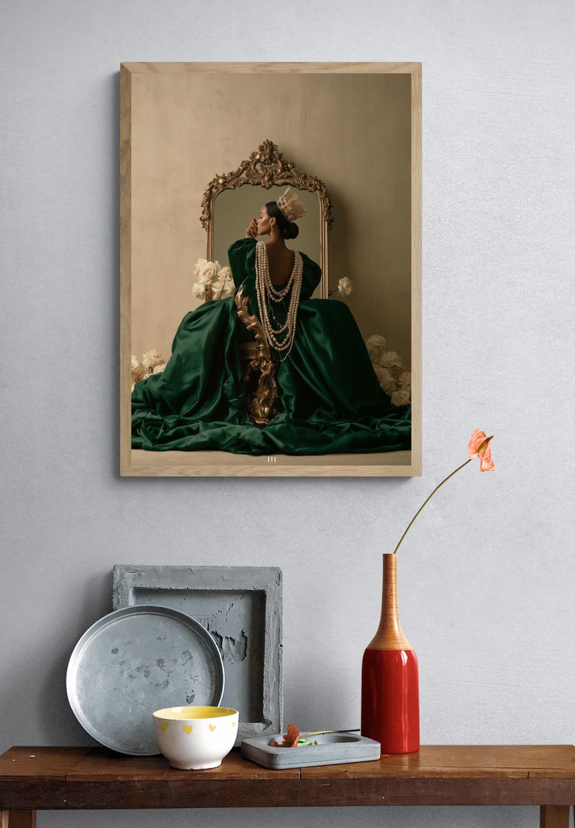 Regal Green Portrait Photography Poster. — room view 3