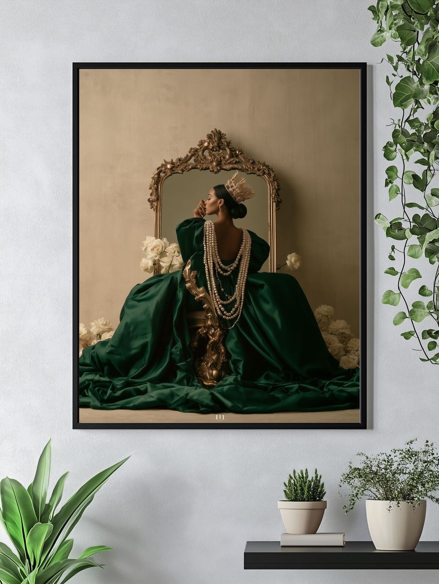 Regal Green Portrait Photography Poster. — room view 4
