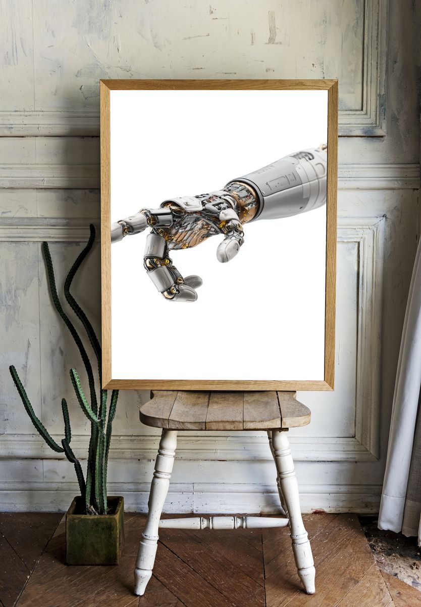 Robotic Hand Illustration Poster. room preview