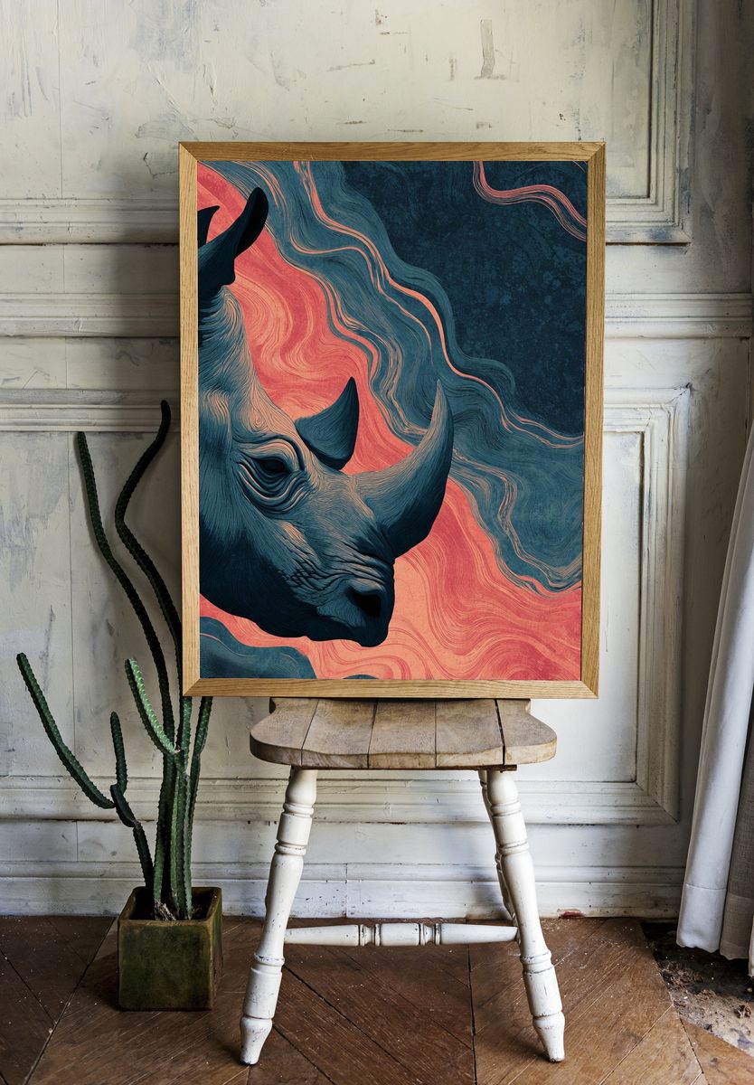 Rhino Head — Artistic Print room preview