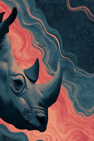 Rhino Head — Artistic Print. poster