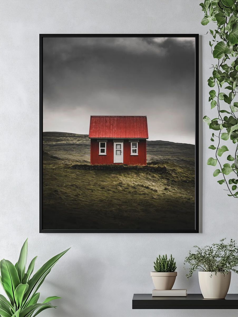 Red House in the Landscape — Photography Print. — room view 4
