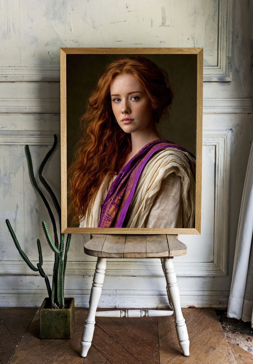 Red-Haired Portrait Photography Poster. room preview