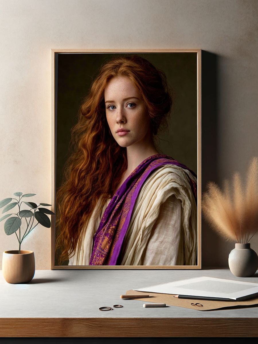 Red-Haired Portrait Photography Poster. — room view 2