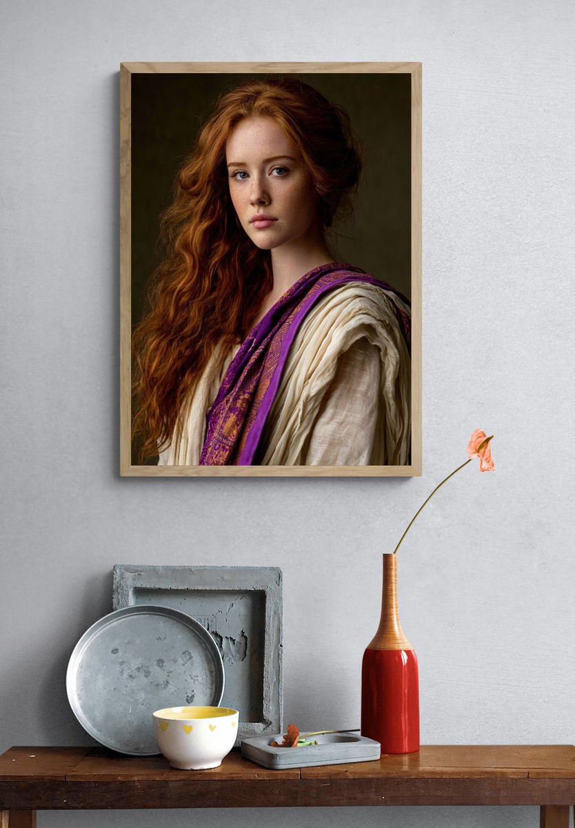 Red-Haired Portrait Photography Poster. — room view 3
