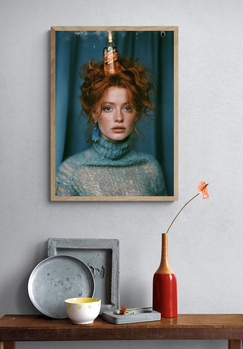 Red-Haired Portrait Photography Poster. — room view 3