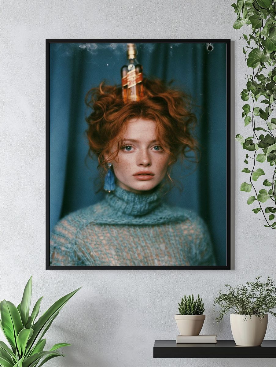 Red-Haired Portrait Photography Poster. — room view 4