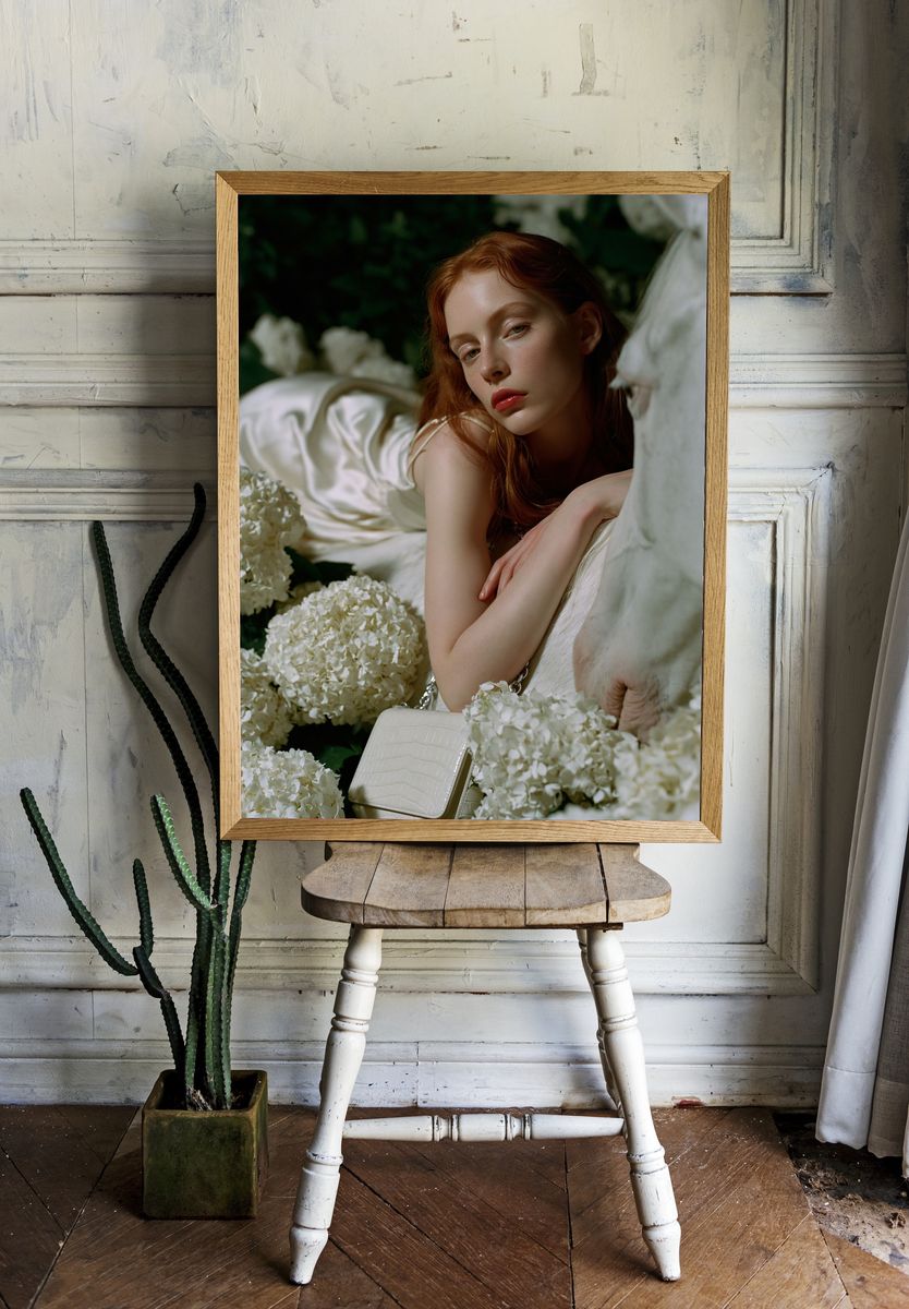 Red-Haired Portrait Photography Poster. — room view 1