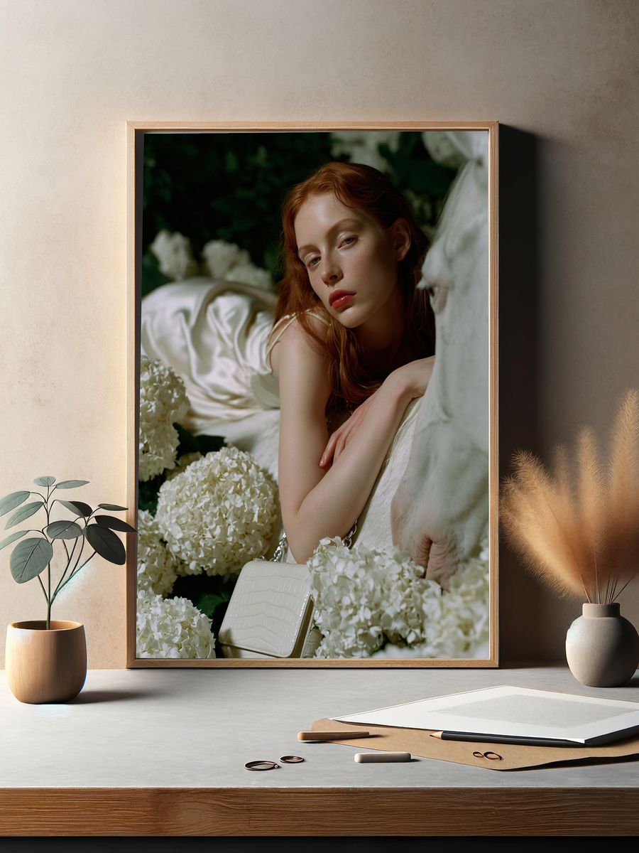 Red-Haired Portrait Photography Poster. — room view 2