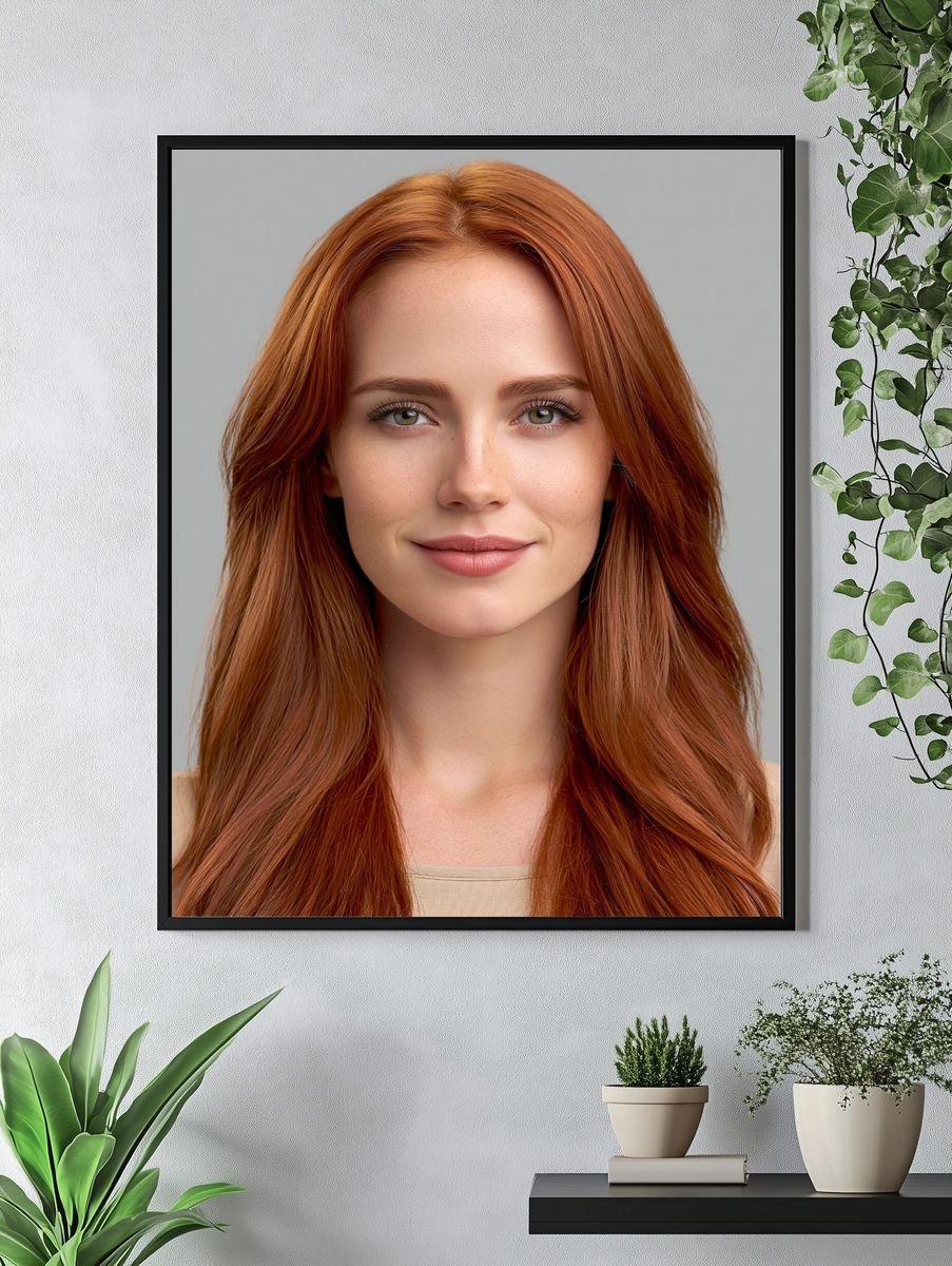 Red-Haired Portrait Photography Print. — room view 4