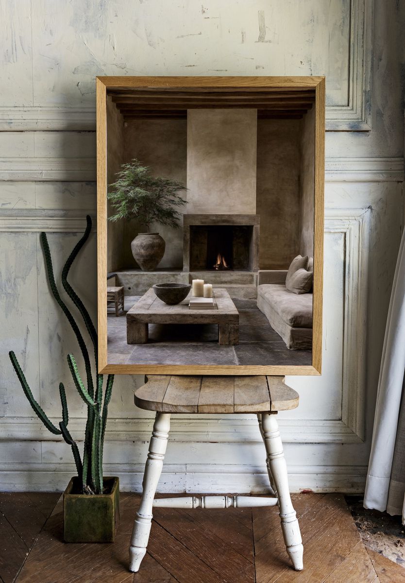 Rustic Earth-Tone Interior Photography Poster. room preview