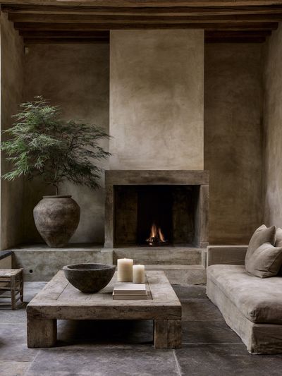 Rustic Earth-Tone Interior Photography Poster. poster