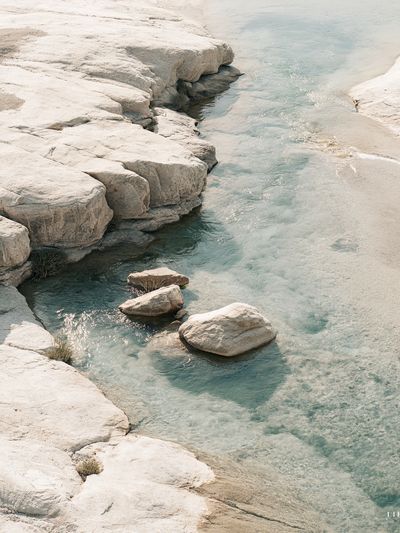 Serene River Rocks Photography Poster.