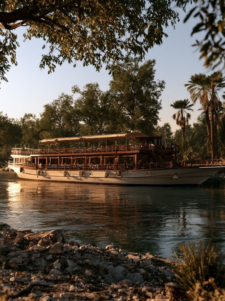River Cruise Boat Photography Poster. poster detail