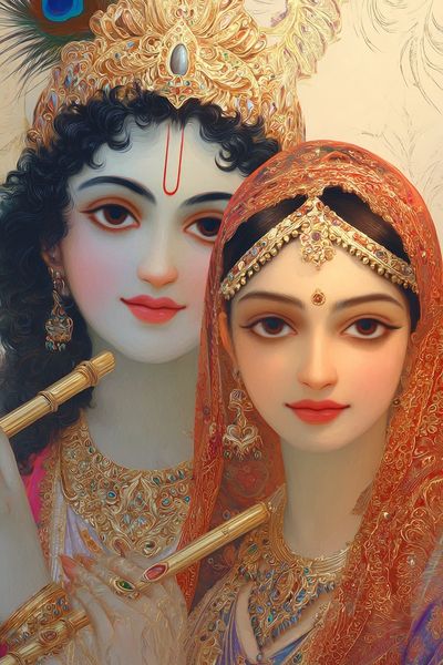 Radha and Krishna — Indian Art Print. poster