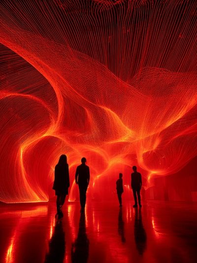 Red Light Installation Photography Poster. poster
