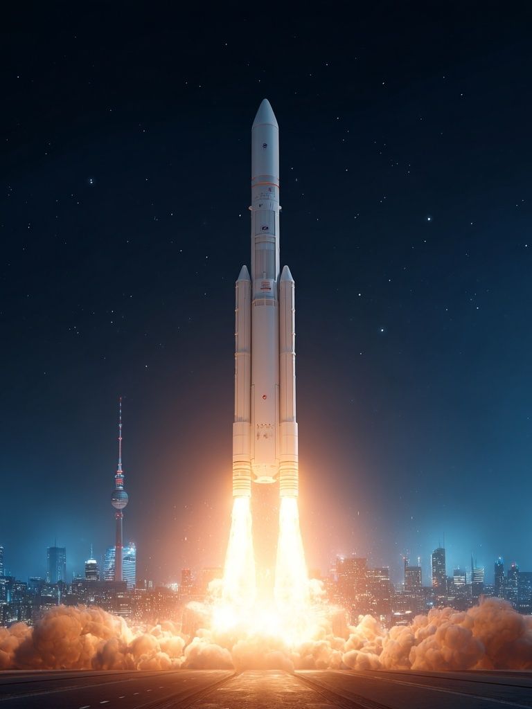 Rocket Launch — Space Print. poster — space art