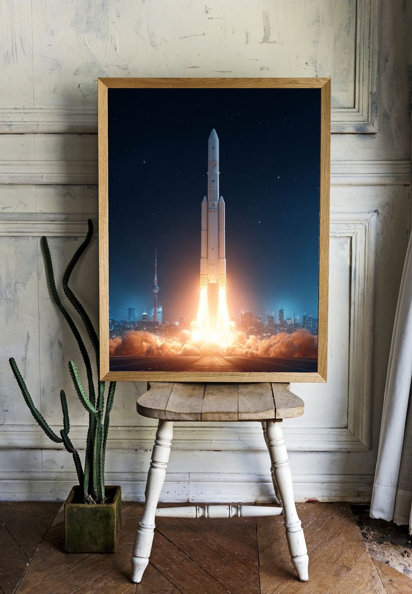 Rocket Launch — Space Print. — room view 1