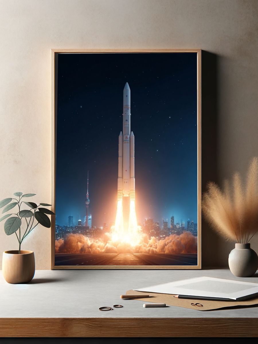 Rocket Launch — Space Print. — room view 2