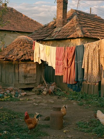 Rural Courtyard Laundry Photography Poster.