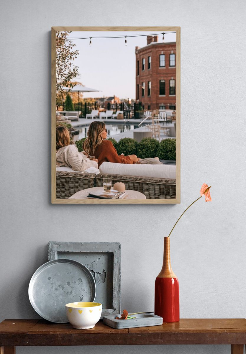 Rooftop Lounge Evening Photography Poster. — room view 3