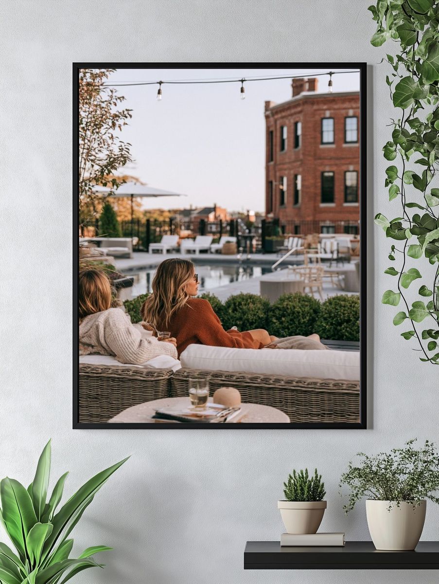 Rooftop Lounge Evening Photography Poster. — room view 4