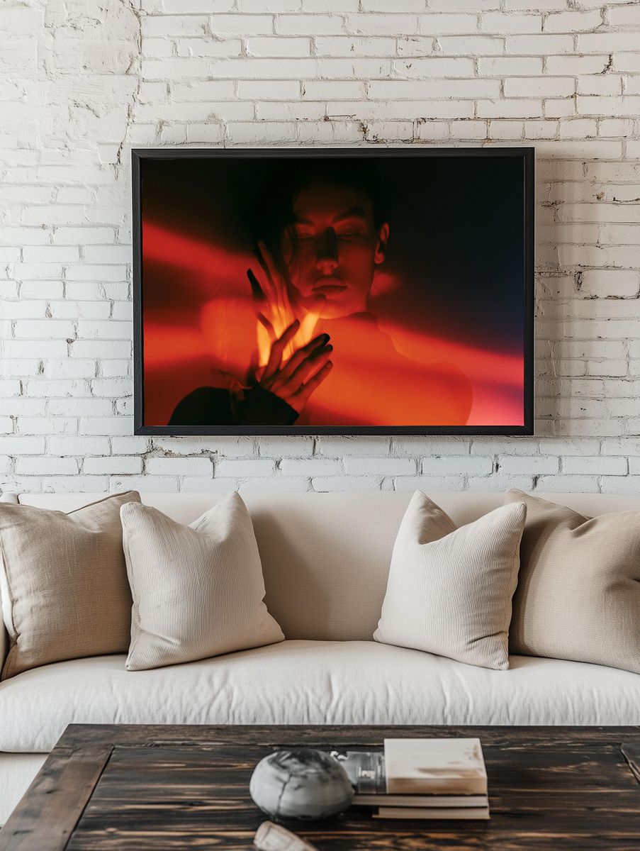 Red Light Portrait Photography Poster. — room view 1