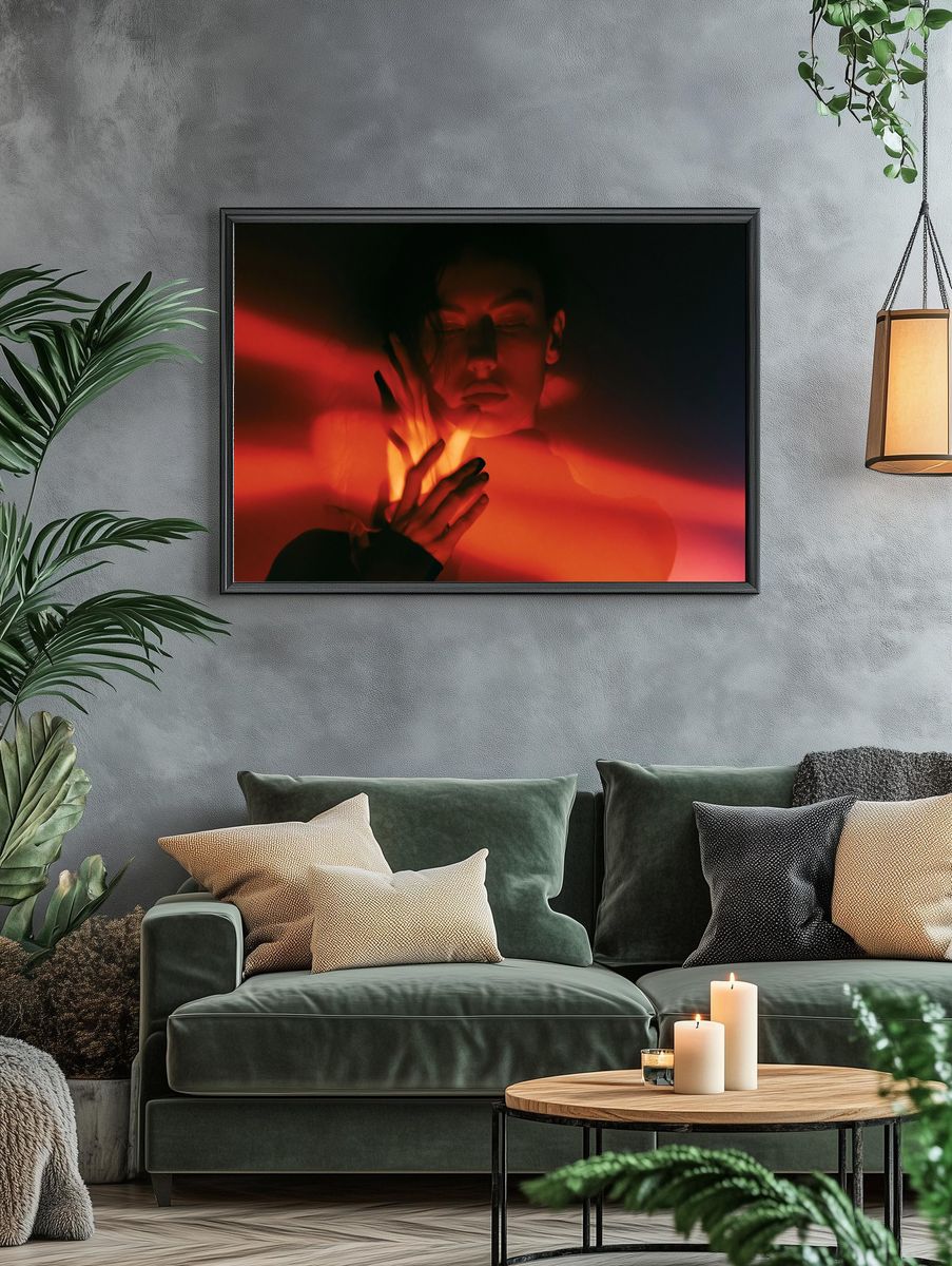 Red Light Portrait Photography Poster. — room view 4