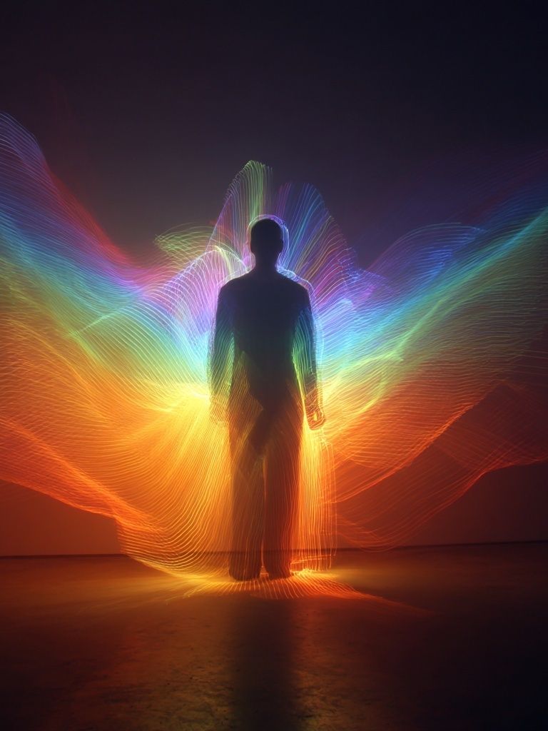 Rainbow Light Silhouette Poster. poster — illustration art