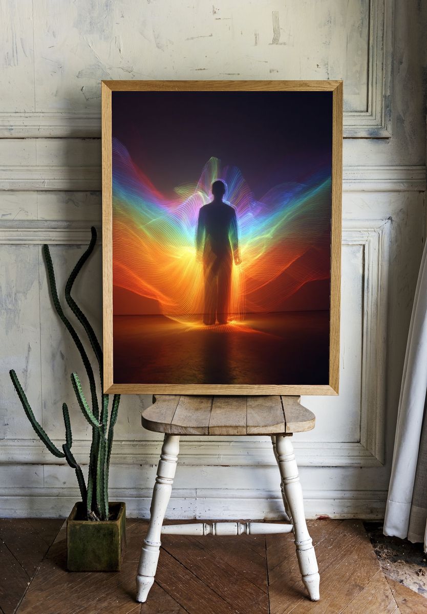 Rainbow Light Silhouette Poster room preview