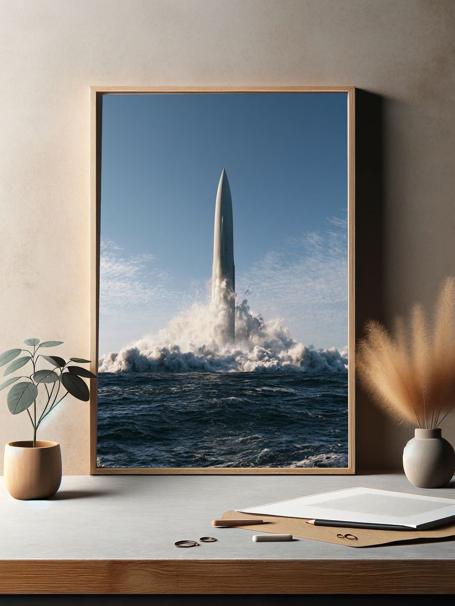 Rocket Launch at Sea Photography Poster. — room view 2