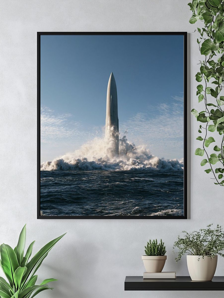 Rocket Launch at Sea Photography Poster. — room view 4