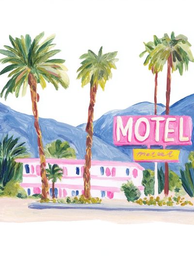 Retro Motel Illustration Poster. poster print