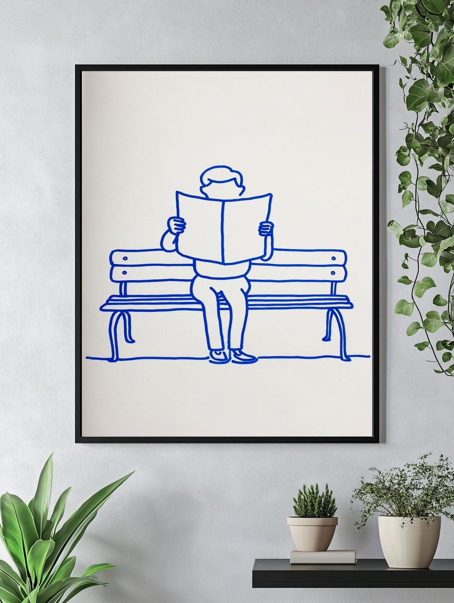 Reading Man — Minimalist Print. — room view 4