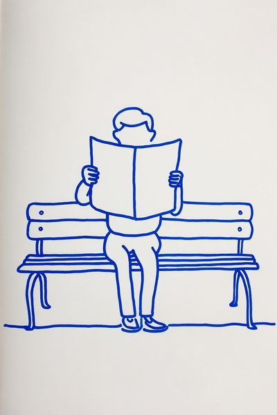 Reading Man — Minimalist Print. poster print