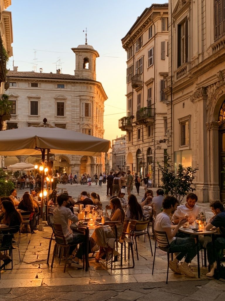 Rome Sunset Café Street Photography Poster. poster detail