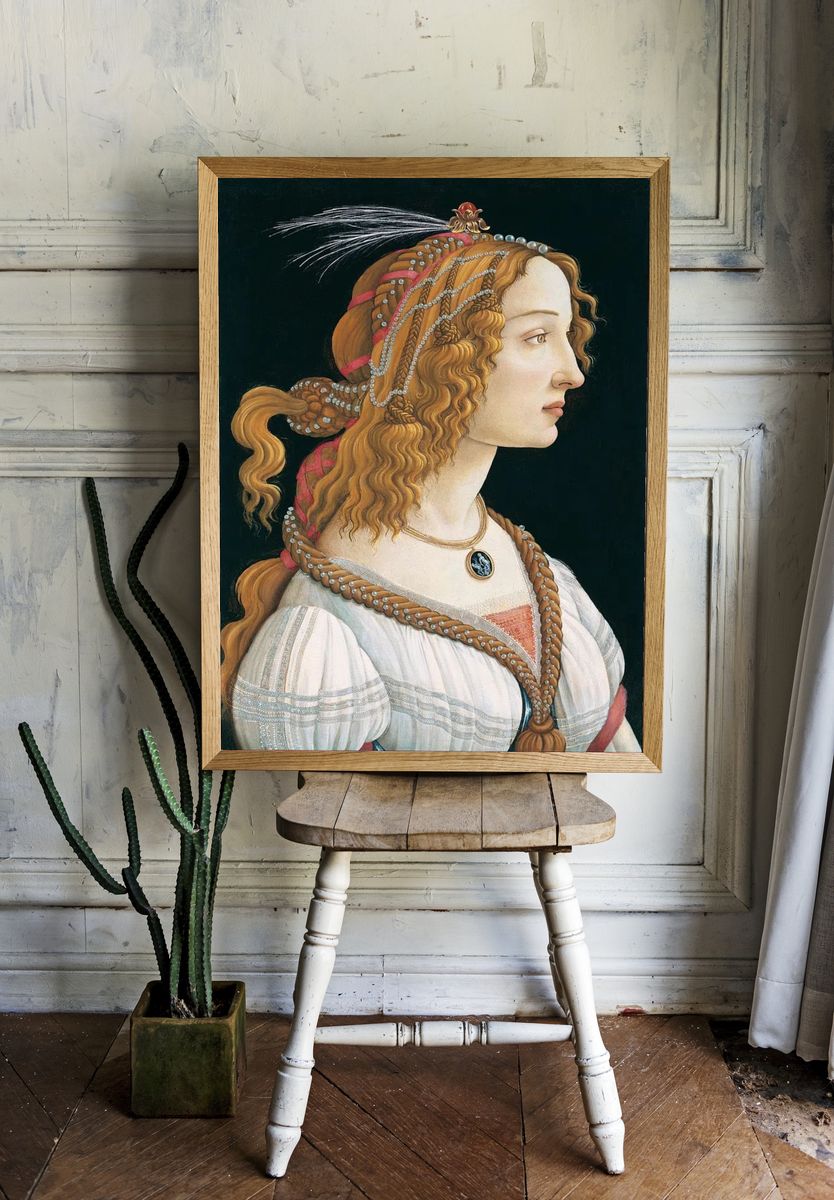 Sandro Botticelli's Idealized Portrait Lady. room preview