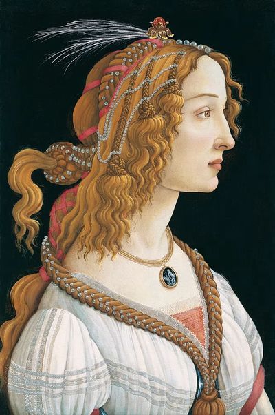 Sandro Botticelli's Idealized Portrait Lady. poster