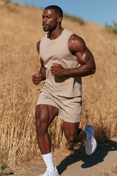 Runner in Golden Fields Photography Poster. poster
