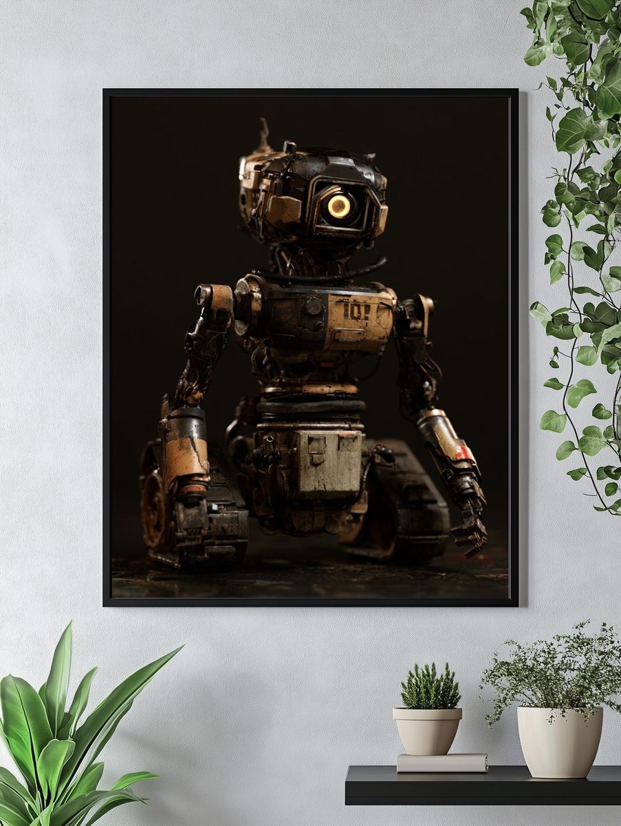 Rusty Robot Portrait Print. — room view 4