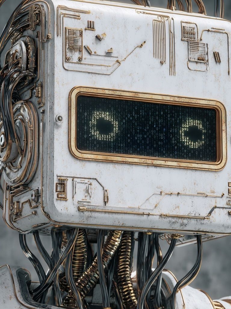 Cyber Robot Portrait Poster.