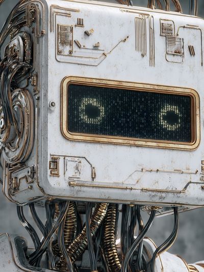 Cyber Robot Portrait Poster. poster