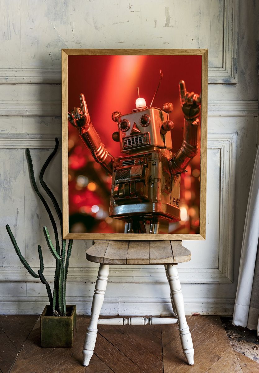 Retro Robot Concert Poster. — room view 1