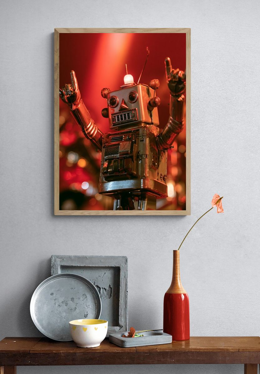 Retro Robot Concert Poster. — room view 3