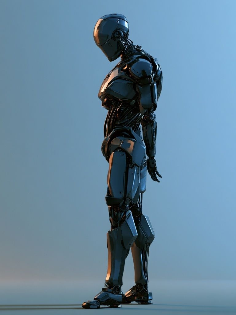 Futuristic Robot Silhouette Poster. poster detail